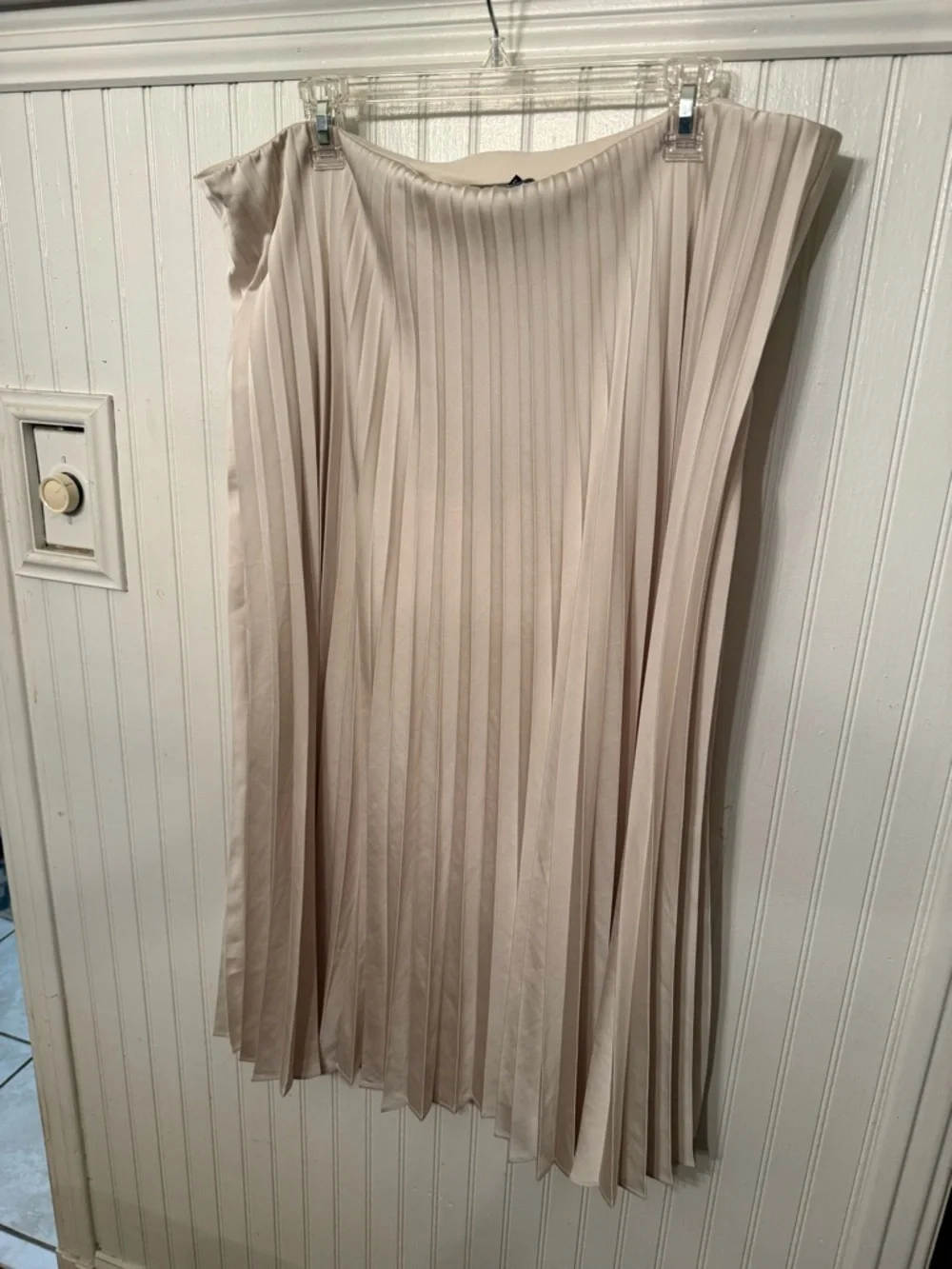 J. Crew Pleated Midi/maxi Champagne skirt 2X